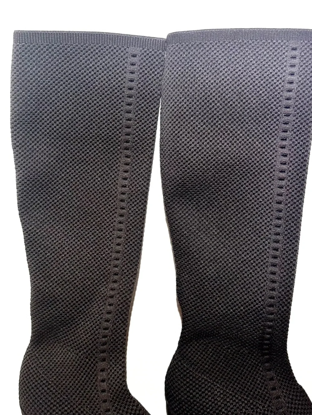 Eileen Fisher Kasana Knee High Stretch Knit Wedge Heel Boots Brown New Size 10